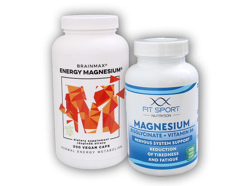 FitSport Nutrition Energy Magnesium 1000mg 200cps+ Magnesium Bisglycinate + Vitamin B6 120cps