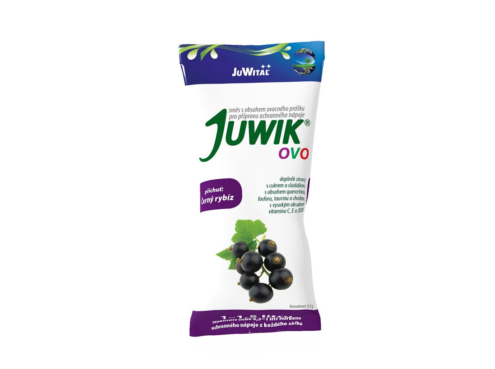 Ochranný nápoj Juwik Ovo - černý rybíz, 20 ks
