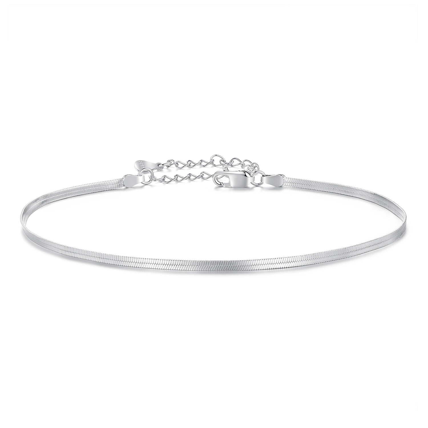 Elenys stříbrný pozlacený řetízek na nohu – hladký lesk elegance 18K bílé zlato