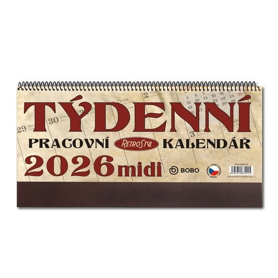 Pracovní kalendář 2026 Retro Midi - stolní kalendář