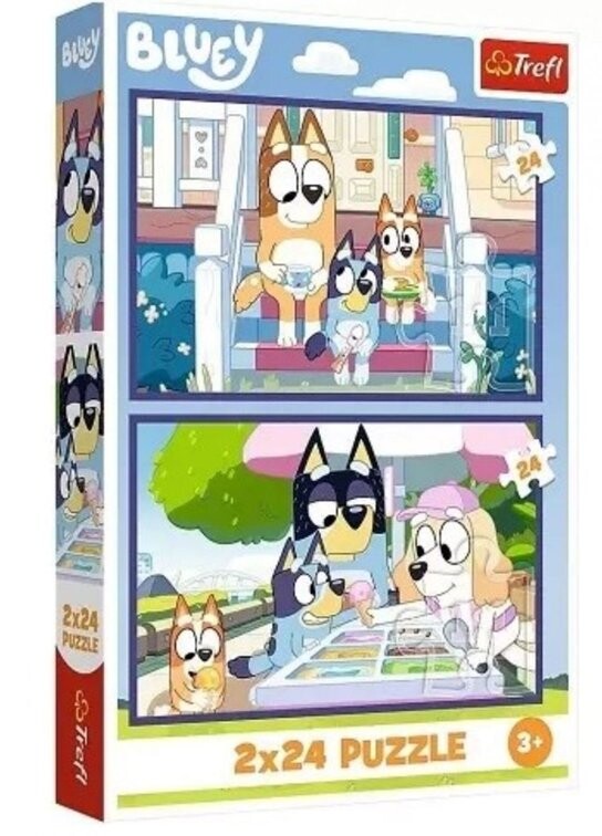 Puzzle Bluey Zábavný Bluey 2x24 dílků