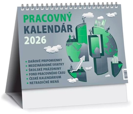 Pracovný kalendár 2026 - stolový kalendár