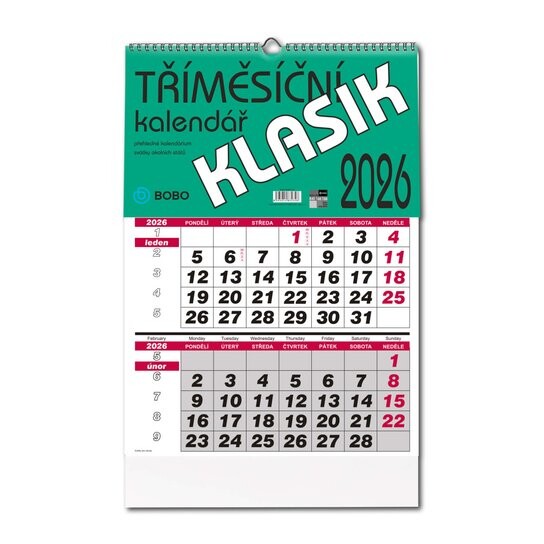 Klasik 2026 nástěnný kalendář
