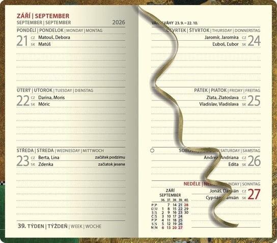 Kapesní diář 2026 A6 Art Klimt