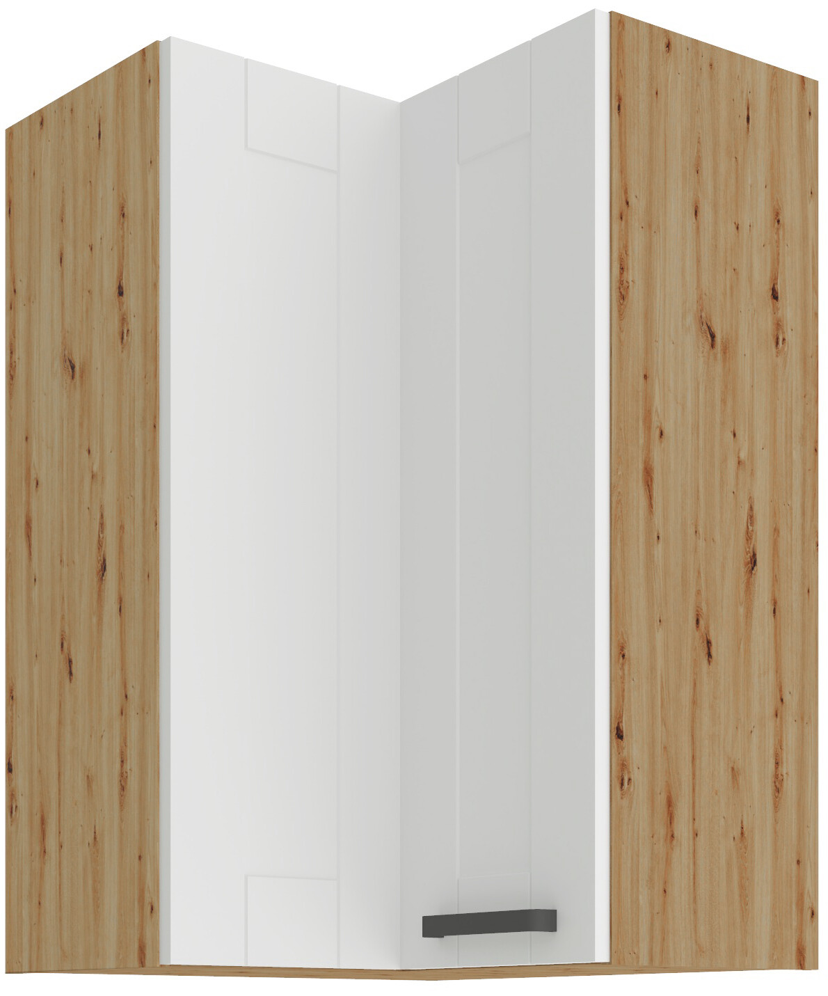 Horní rohová skříňka Luna 60x60 GN-90 2F (90°) Barva korpusu: Dub artisan, Barva dvířek: Bílá