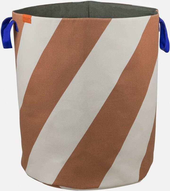 Látkový koš na prádlo v cihlové barvě/krémový 5 l Diagonal – Mette Ditmer Denmark