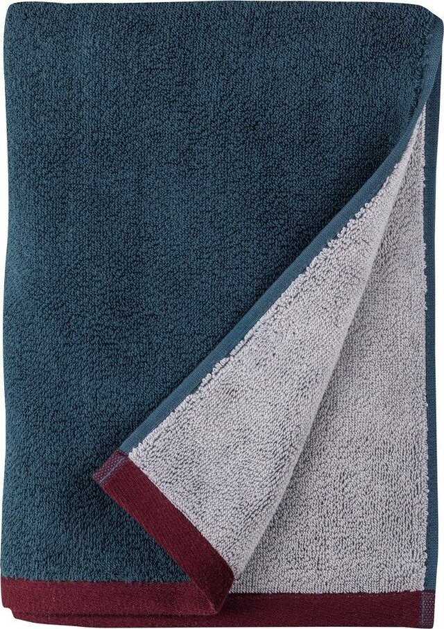 Tmavě modrá/šedá froté osuška z Bio bavlny 70x133 cm Soft – Mette Ditmer Denmark
