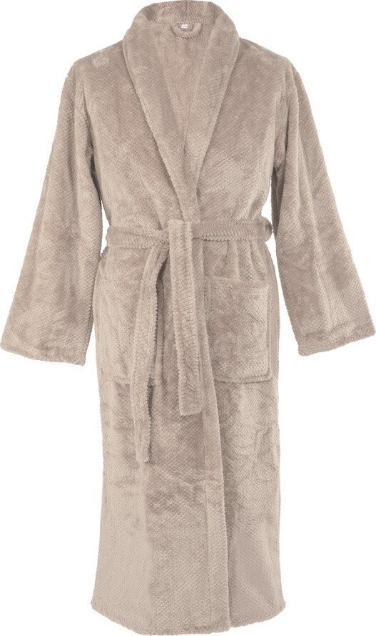 Taupe župan z mikroplyše velikost S/M Pippa – Tiseco Home Studio