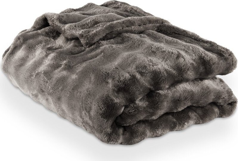 Šedá deka z mikroplyše 150x200 cm Wave – Tiseco Home Studio