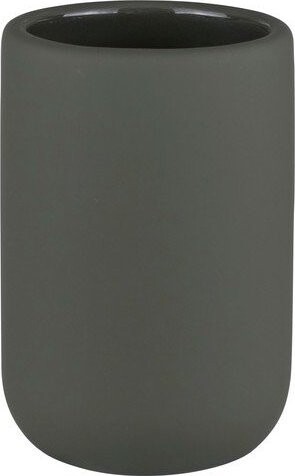 Tmavě zelený keramický kelímek na zubní kartáčky Lotus Play – Mette Ditmer Denmark