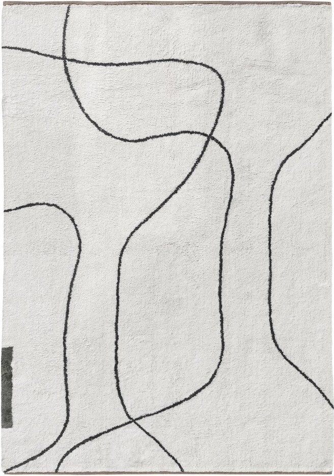 Slonovinový pratelný bavlněný koberec 140x200 cm Shadow – Mette Ditmer Denmark