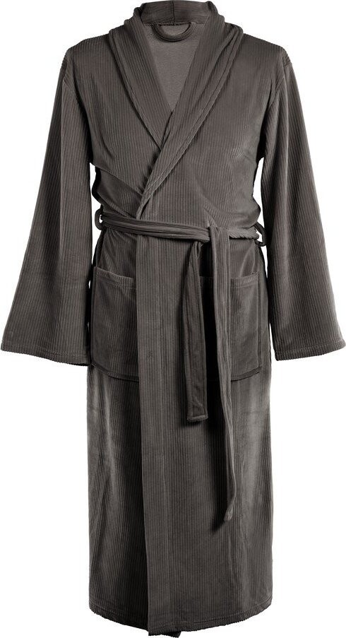 Šedý župan z mikroplyše velikost S/M Elena – Tiseco Home Studio