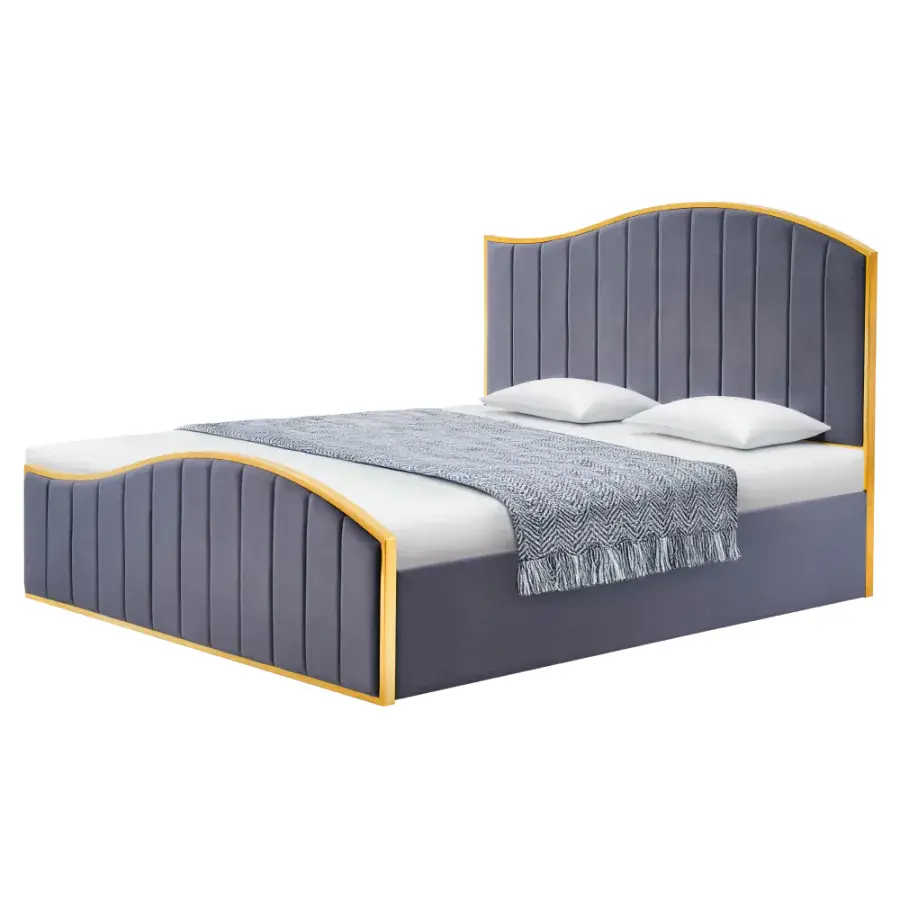 Tempo Kondela Postel GEORGIA180x200 - šedá/zlatá