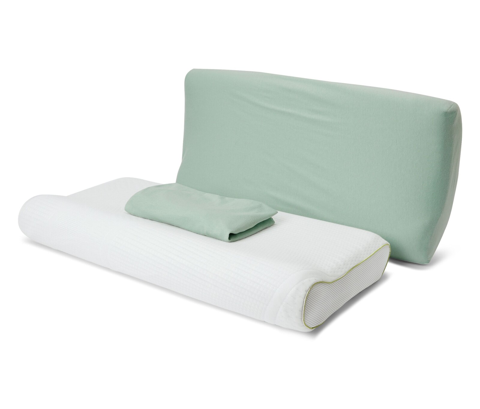 Tchibo - Žerzejové povlaky na šíjový polštářek - barva: zelená