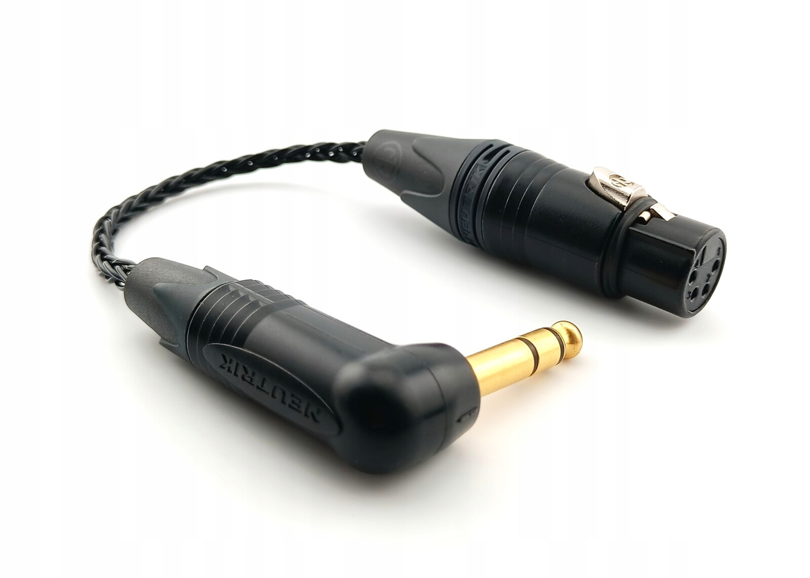 Adaptér Vyvážený Xlr konektor 4 Pin Jack 6,3 mm úhlový měď 6N Occ