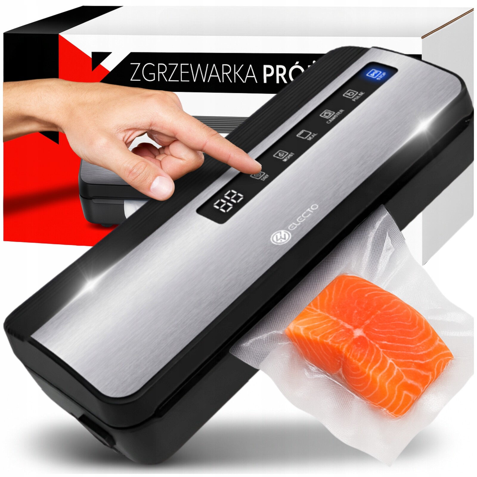 Vakuová Svářečka Potravin Automatická Balička Zásoba 10 x Sáčků