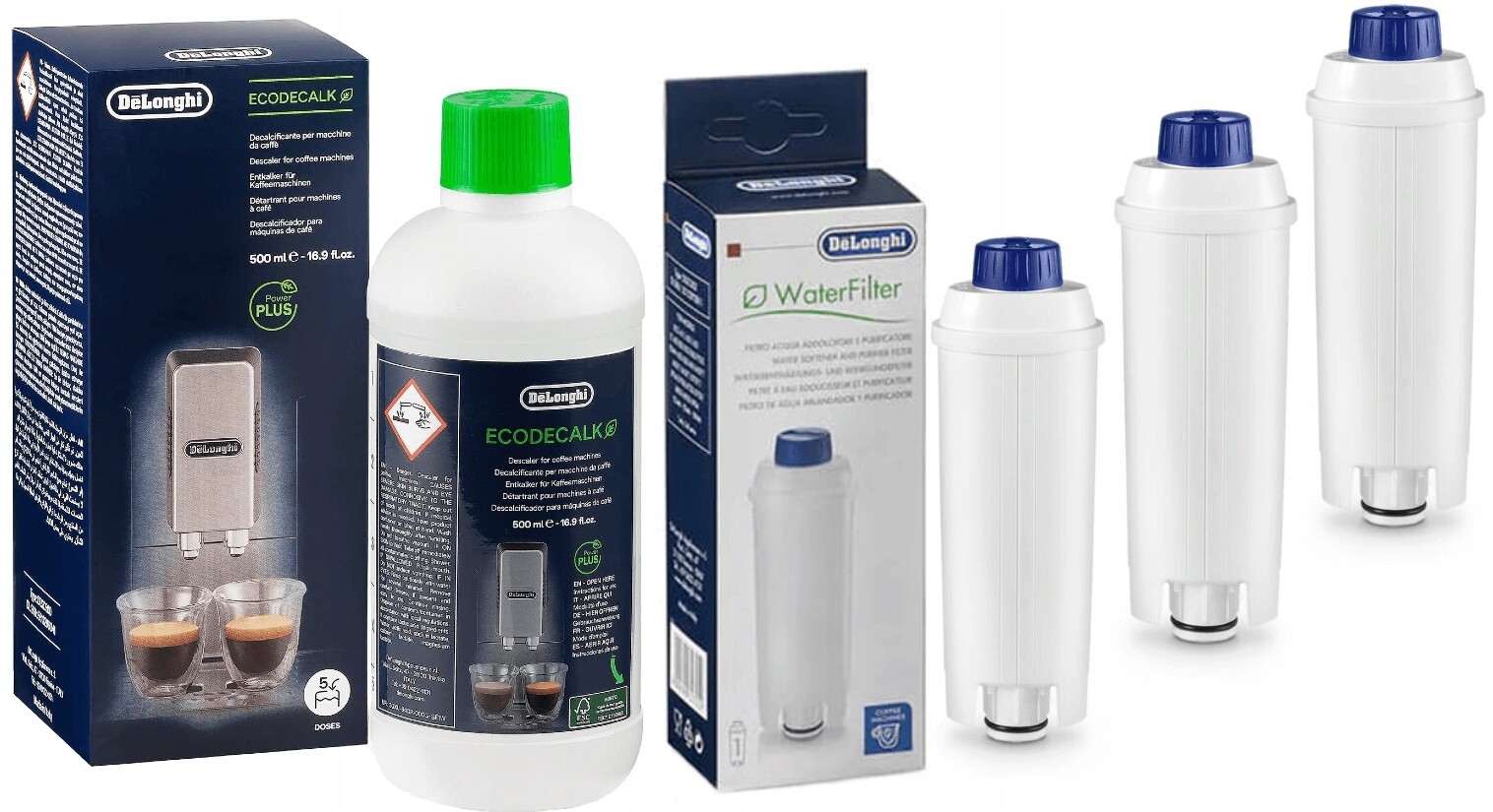 Sada Pro Kávovar Delonghi Odvápňovač 3 Vodní Filtry
