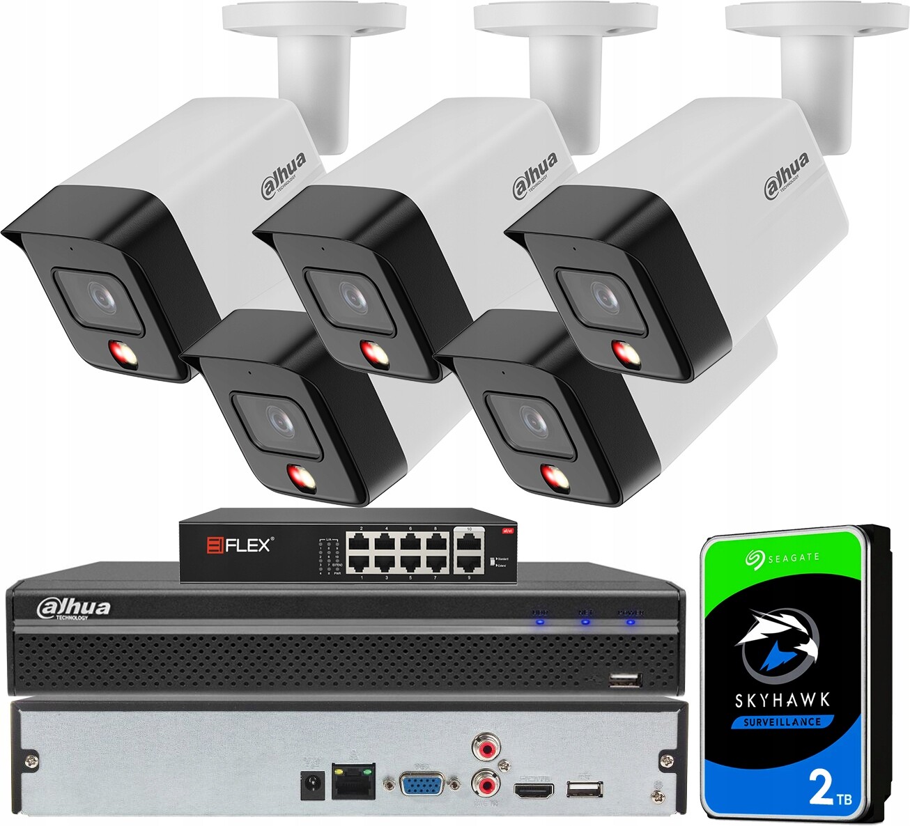 Monitorovací sada Dahua Venkovní 5 kamer 6Mpx IPC-HFW1639TC-A-IL PoE