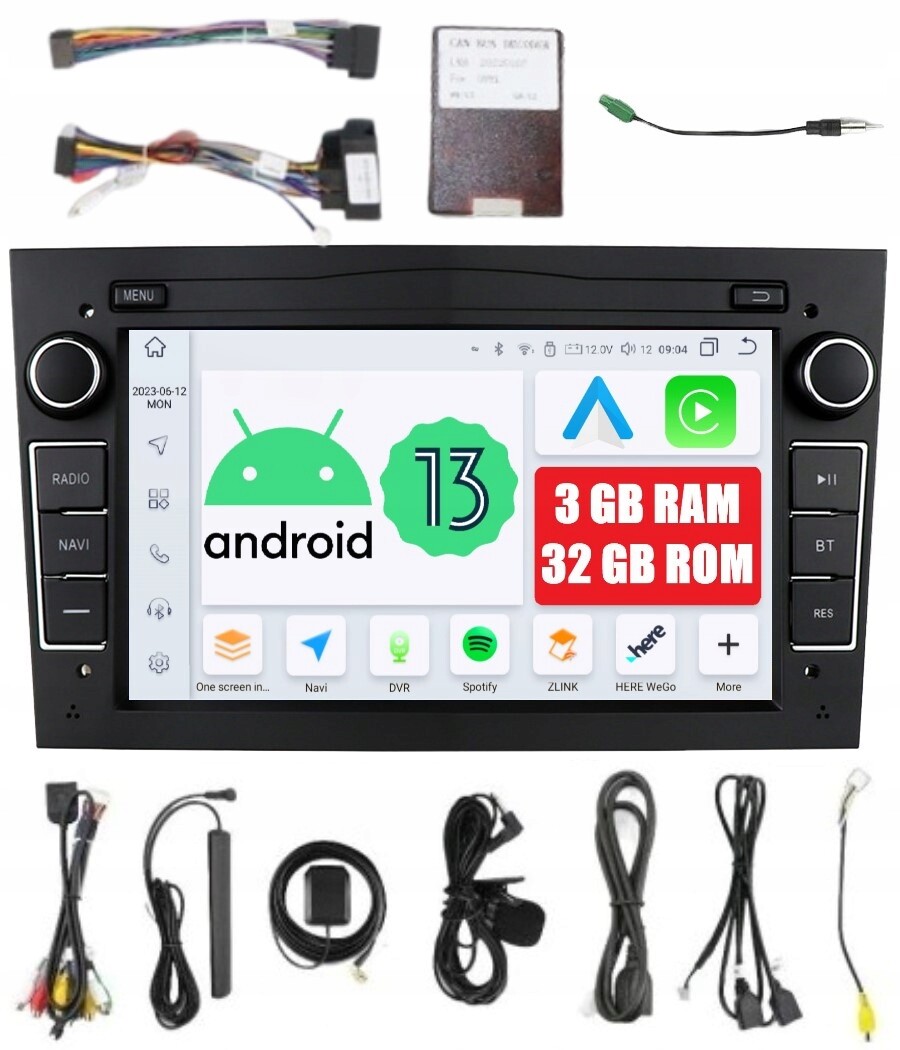 Rádio 2DIN Navigace Android Opel Corsa D Zafira 3/32 Gb Dsp Carplay Lte