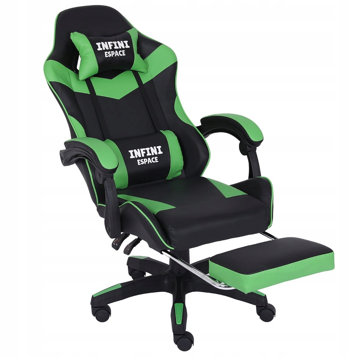 Křeslo Espace vzor ala Mincraft (ekokůže – nastavitelné opěradlo a opěrka nohou)