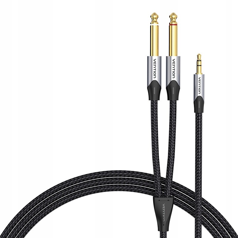 Audio kabel mini jack 3,5 mm na 2x jack 6,35 mm samec Vention BARHL 10 m