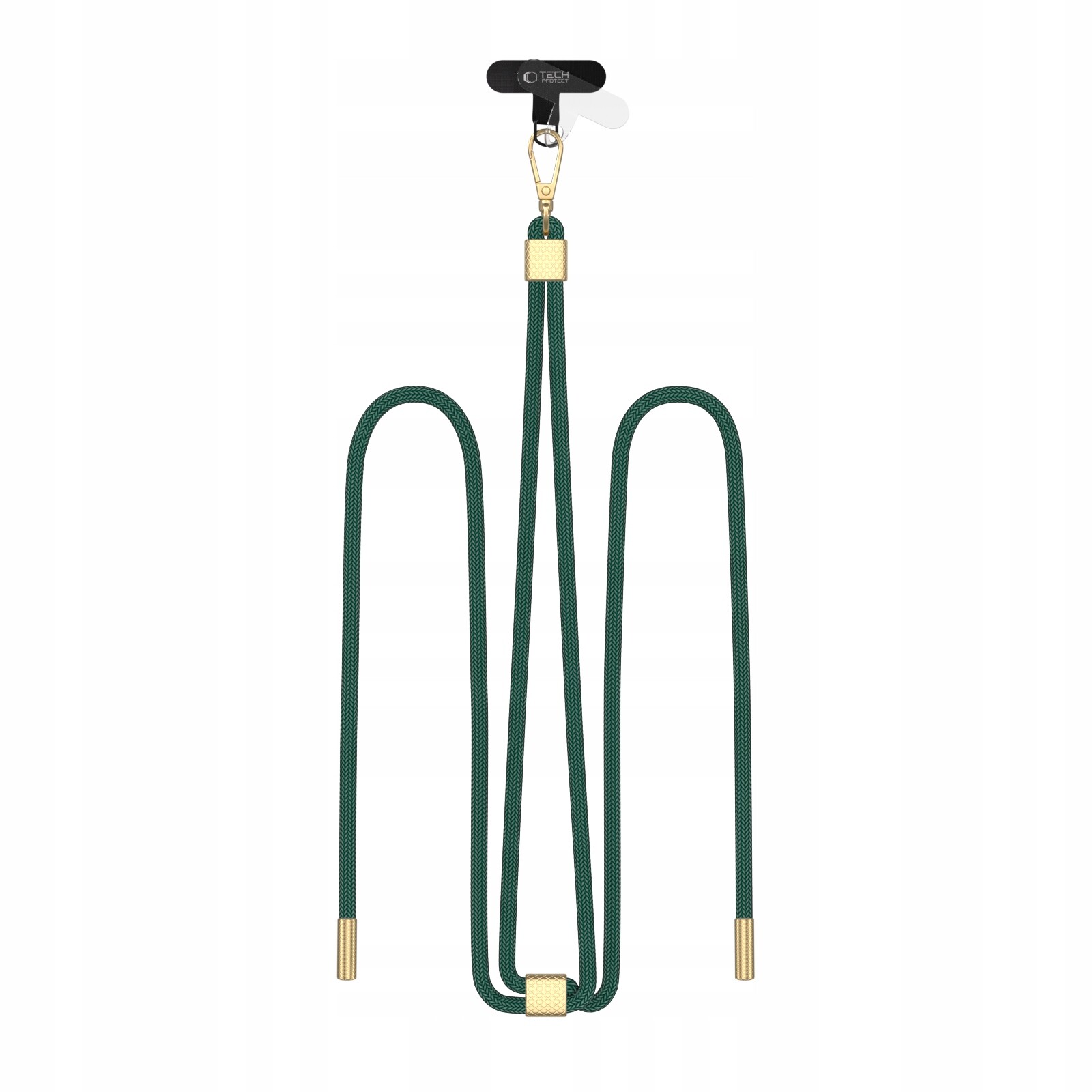 Řemínek Tech-Protect C2S Rope Crossbody, lovecky zelený/zlatý
