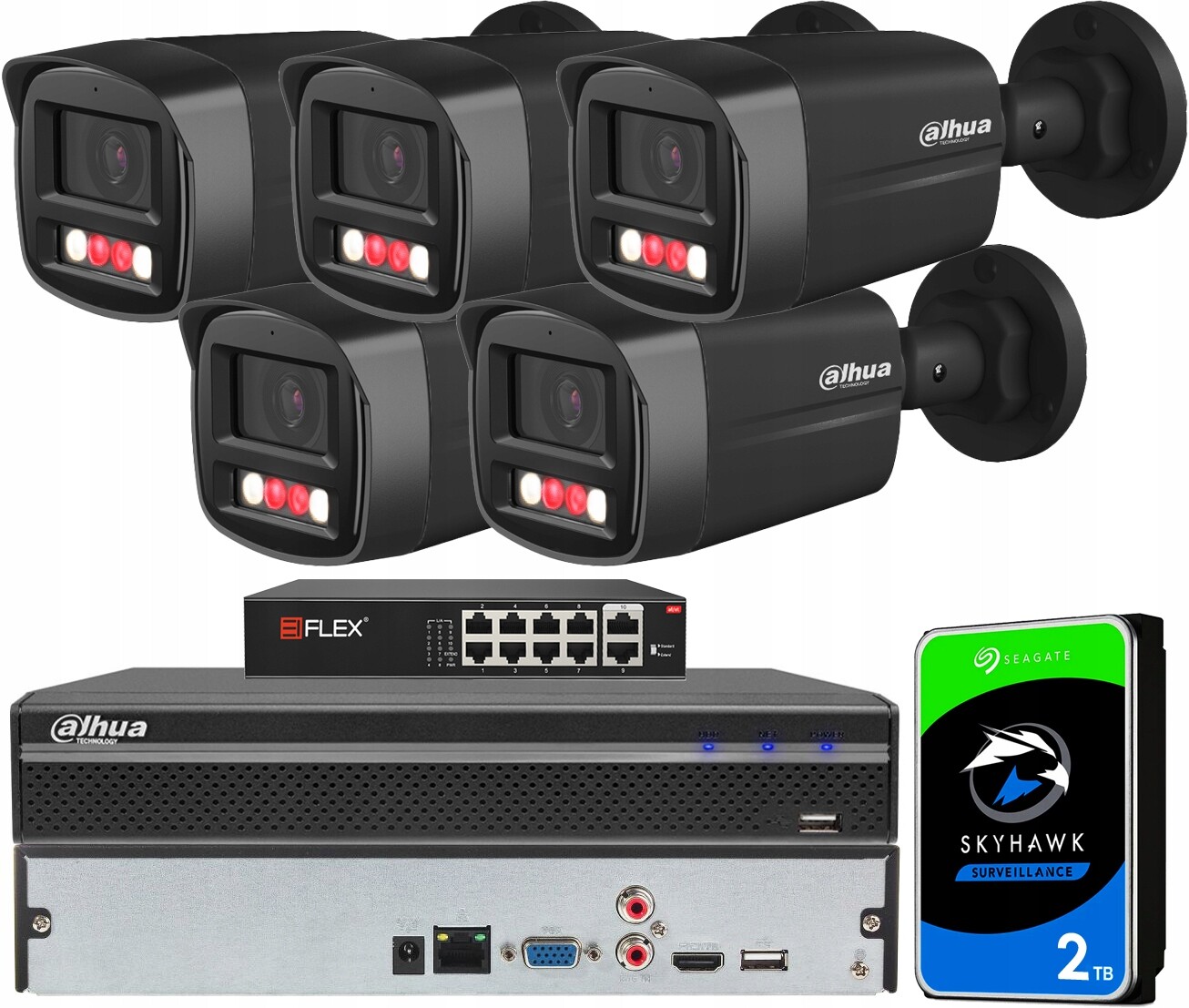 Monitorovací sada Dahua pro 5 kamer 4MPX Dahua Dual Illumination Disk 2TB