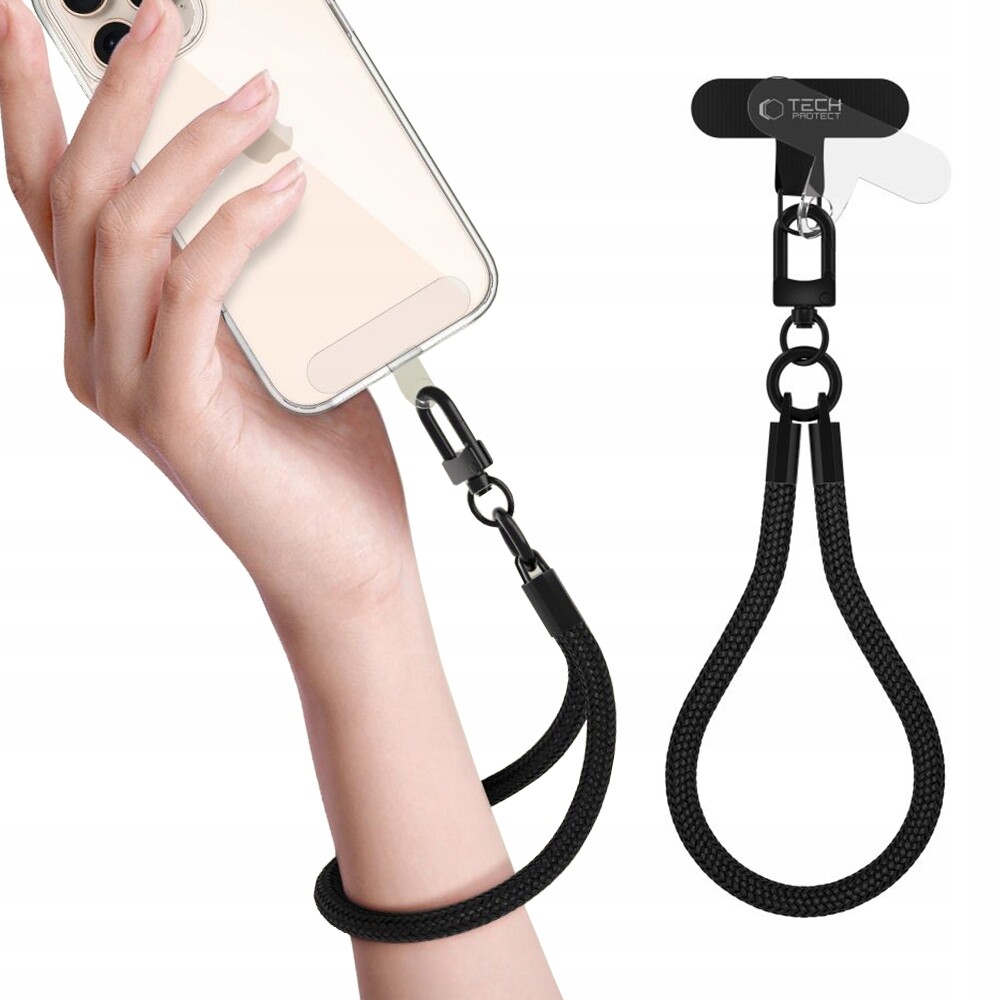 2 x Tech-Protect C3S Rope Wrist Strap černý pásek