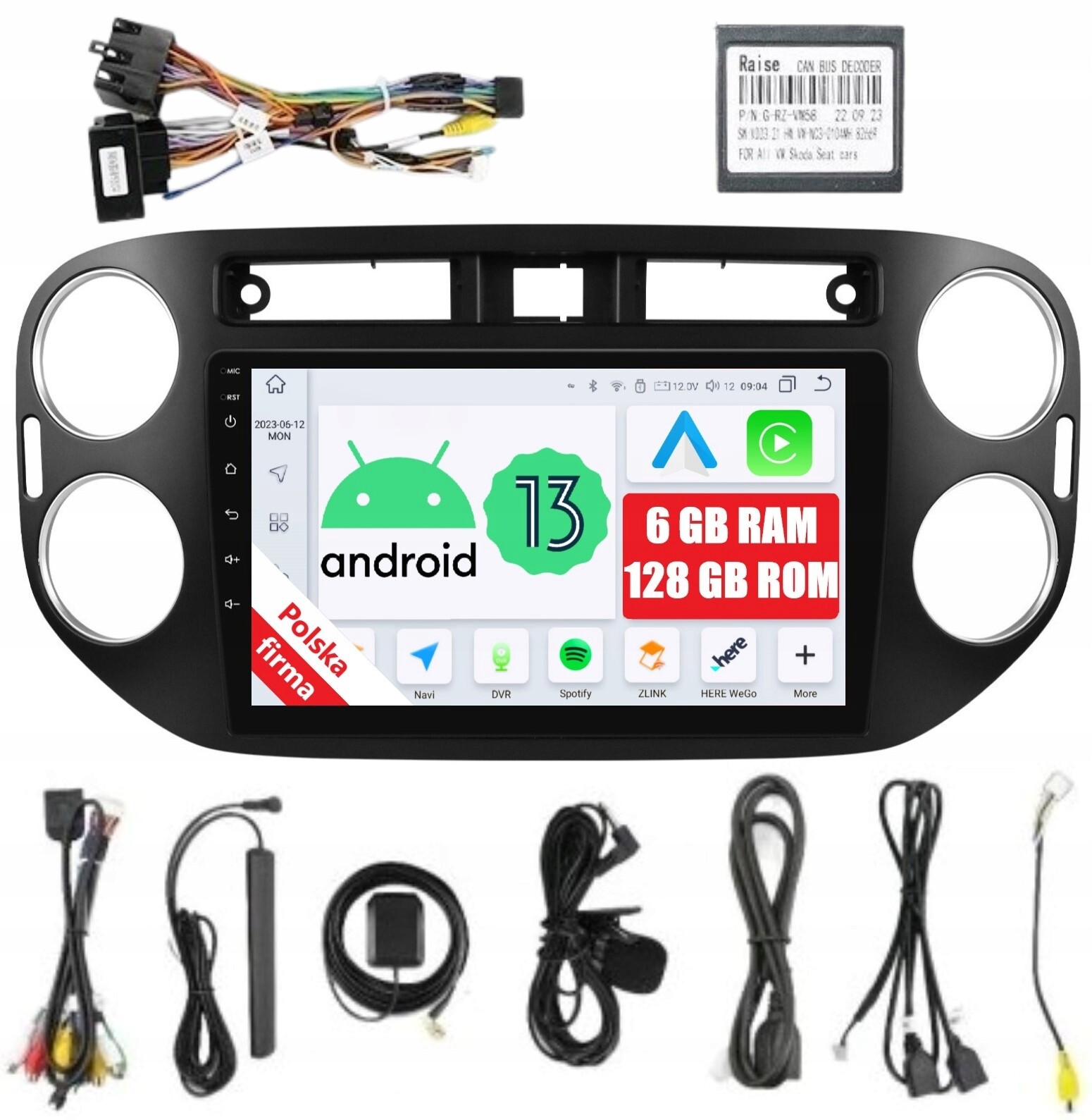 Navigace Rádio 2DIN Android Vw Tiguan 1 I Dsp Carplay 6/128 Gb Lte