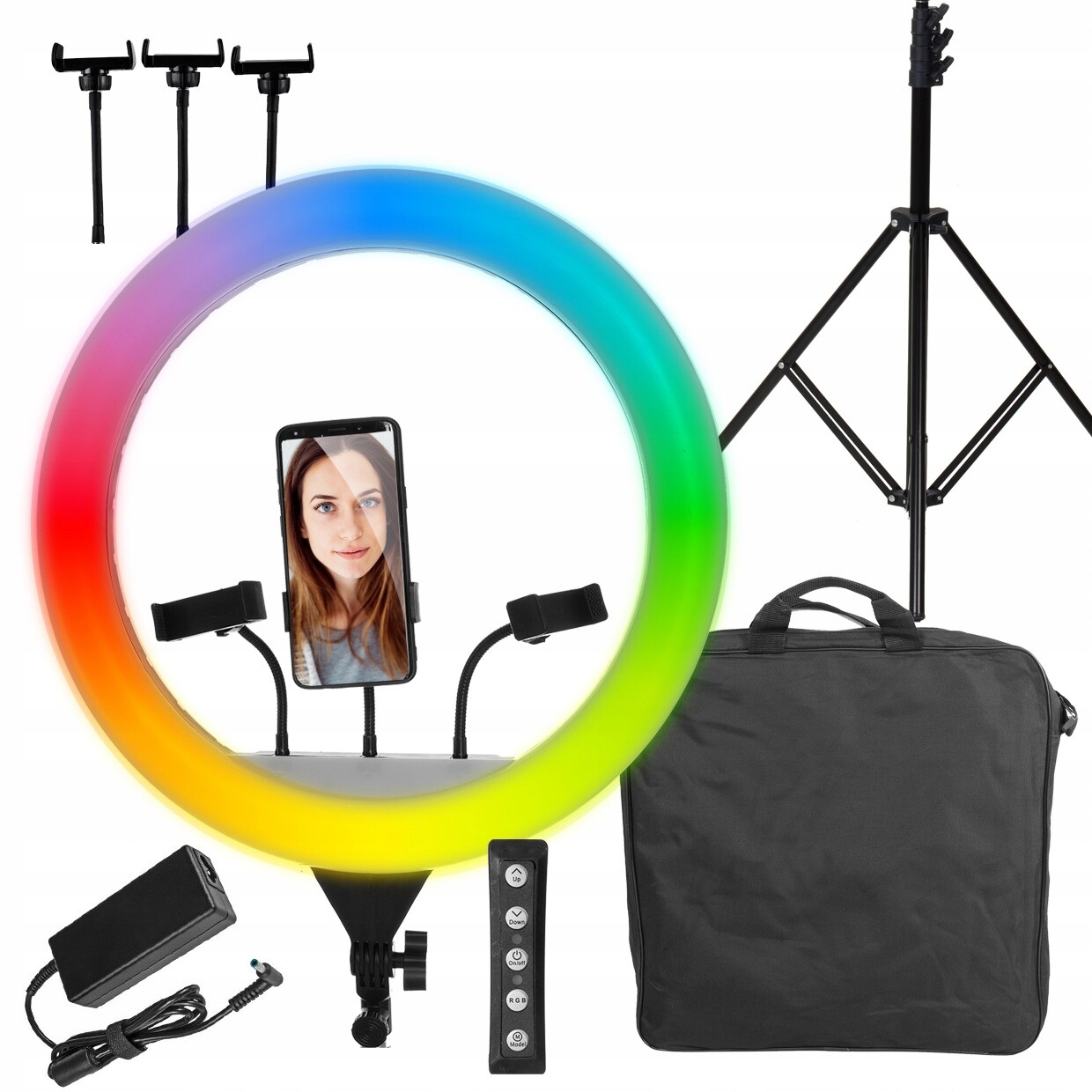 kruhová lampa Led Rgb Ring Stativ Držák Telefonu Dálkové Ovládání