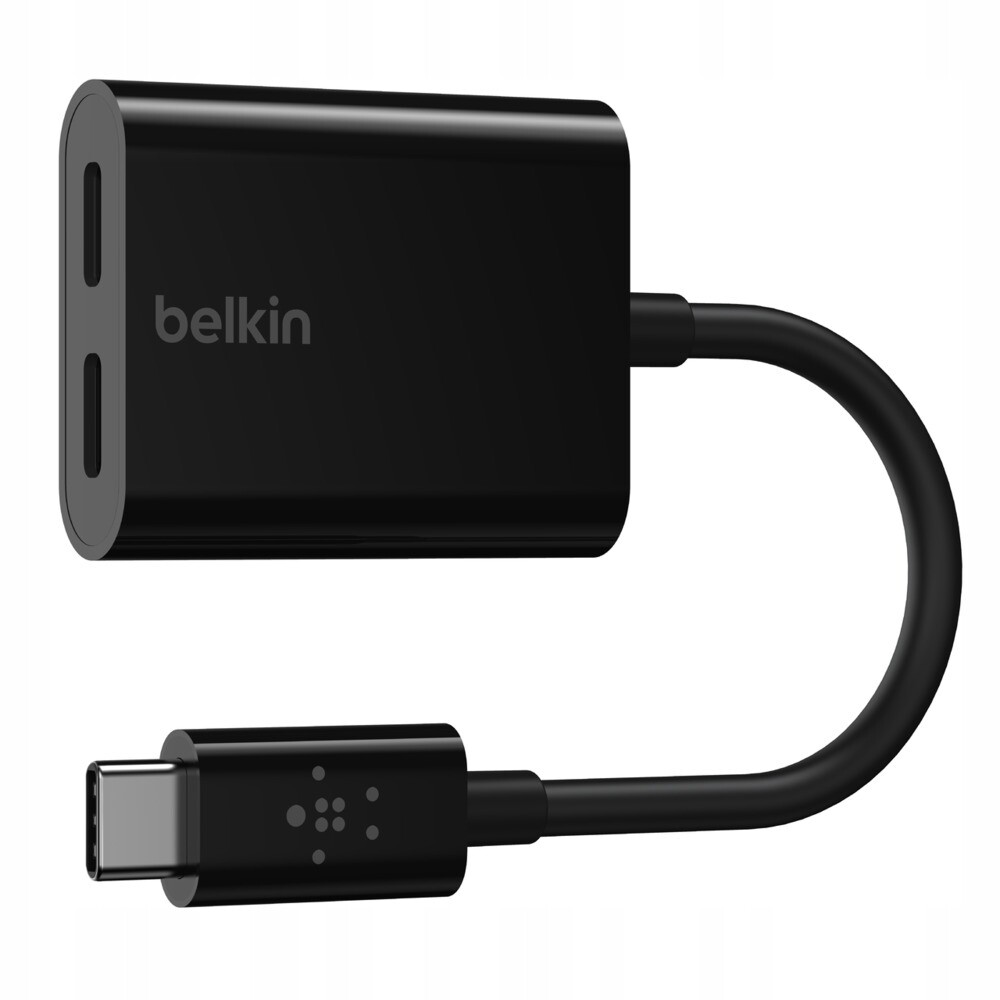 Belkin adaptér 2/USB-C pro audio a nabíjení Pd 60W, černý