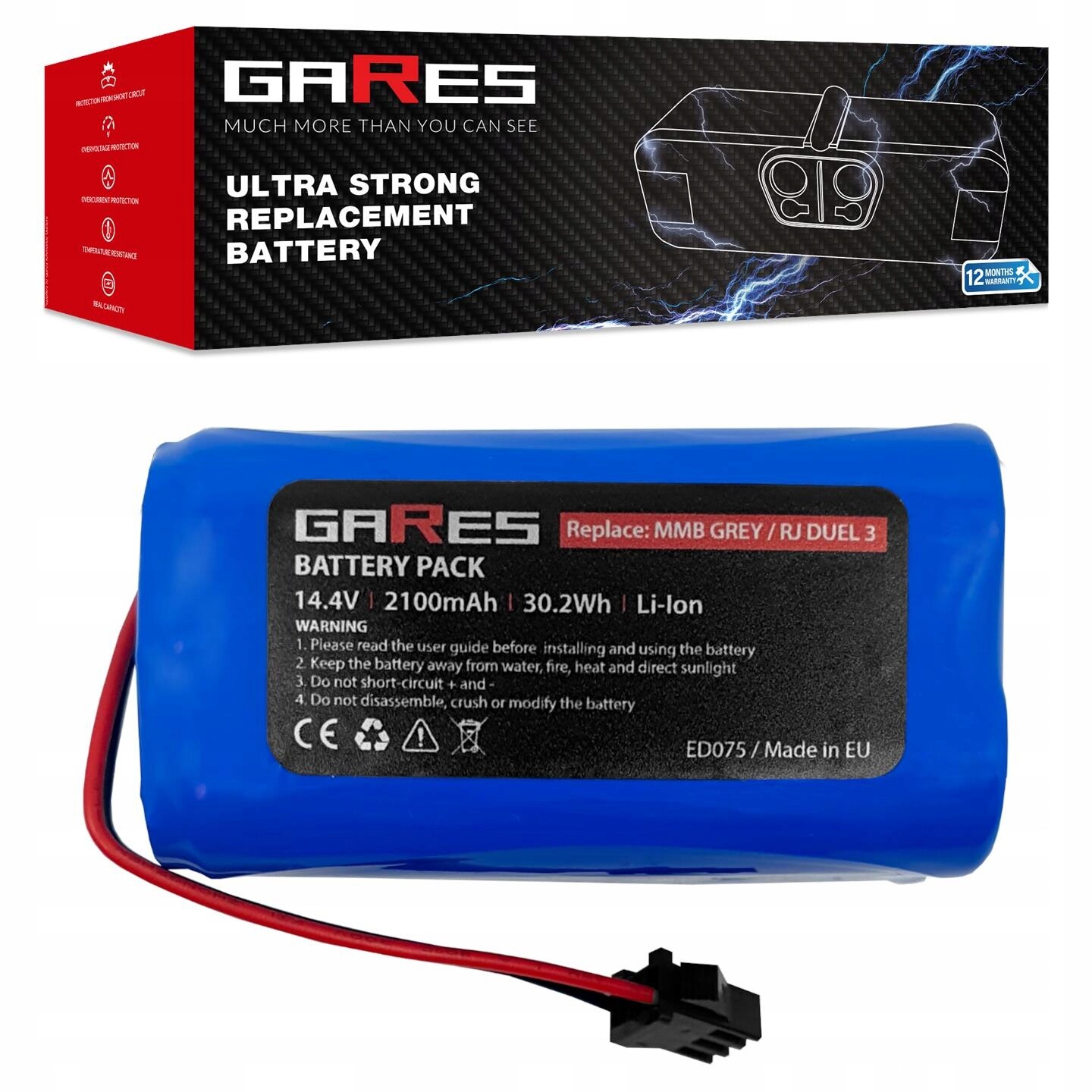 Akumulátor Gares pro Setti RV500 14,4V 2,1Ah