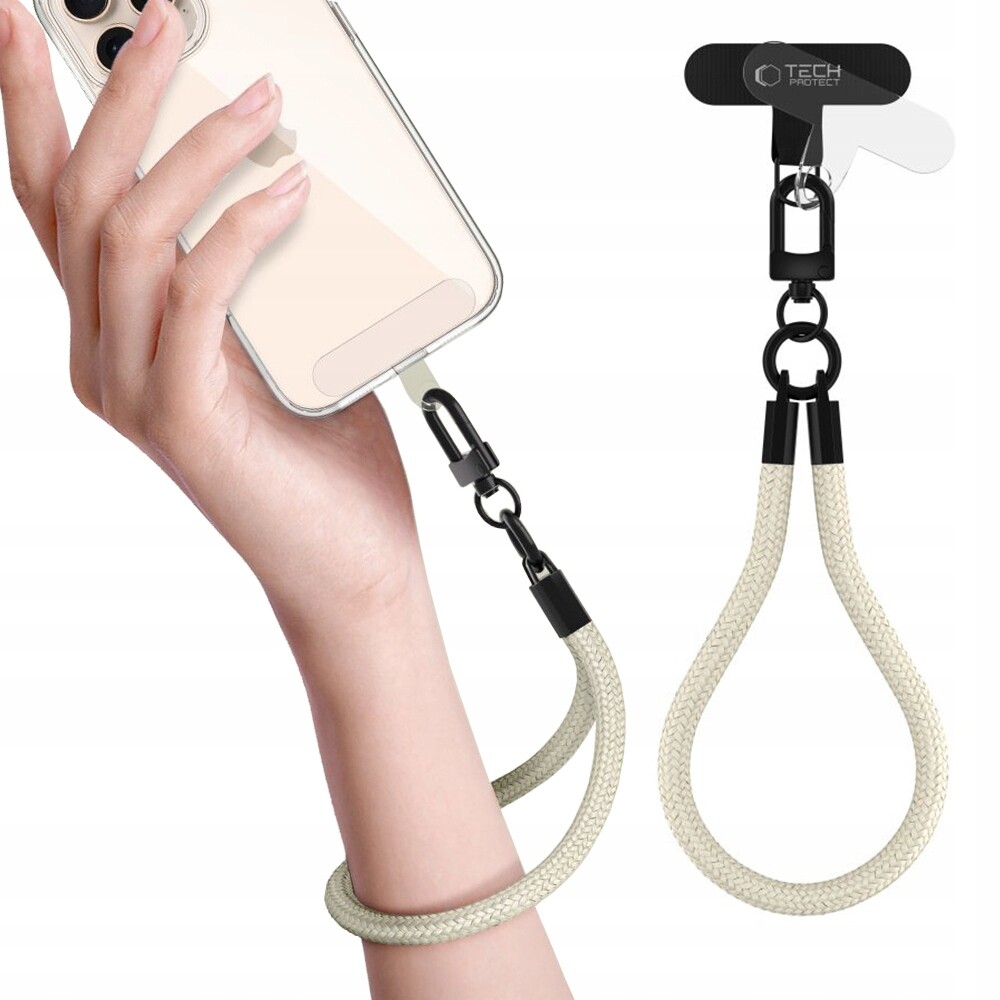 Tech-Protect C3S Rope Wrist Strap Taupe/Černé Pouzdro pro chytrý telefon