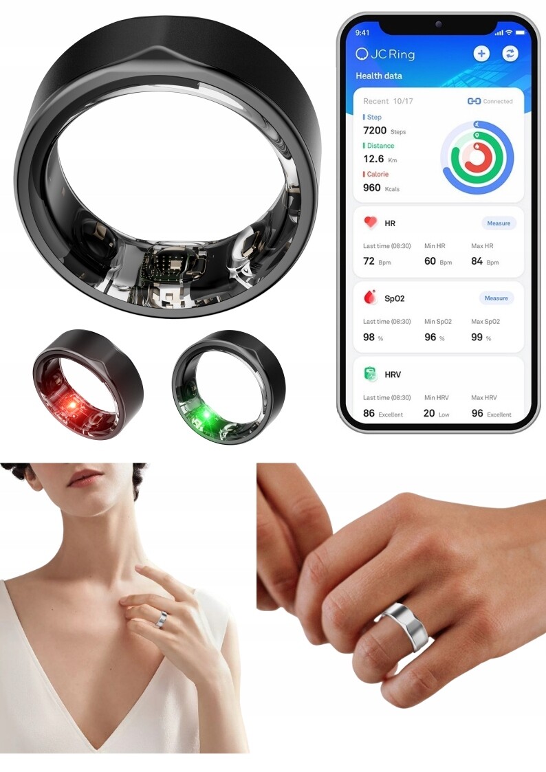 Smart Ring Inteligentní Prstýnek Cgm Cukr Hr Tepová frekvence Velikost 14