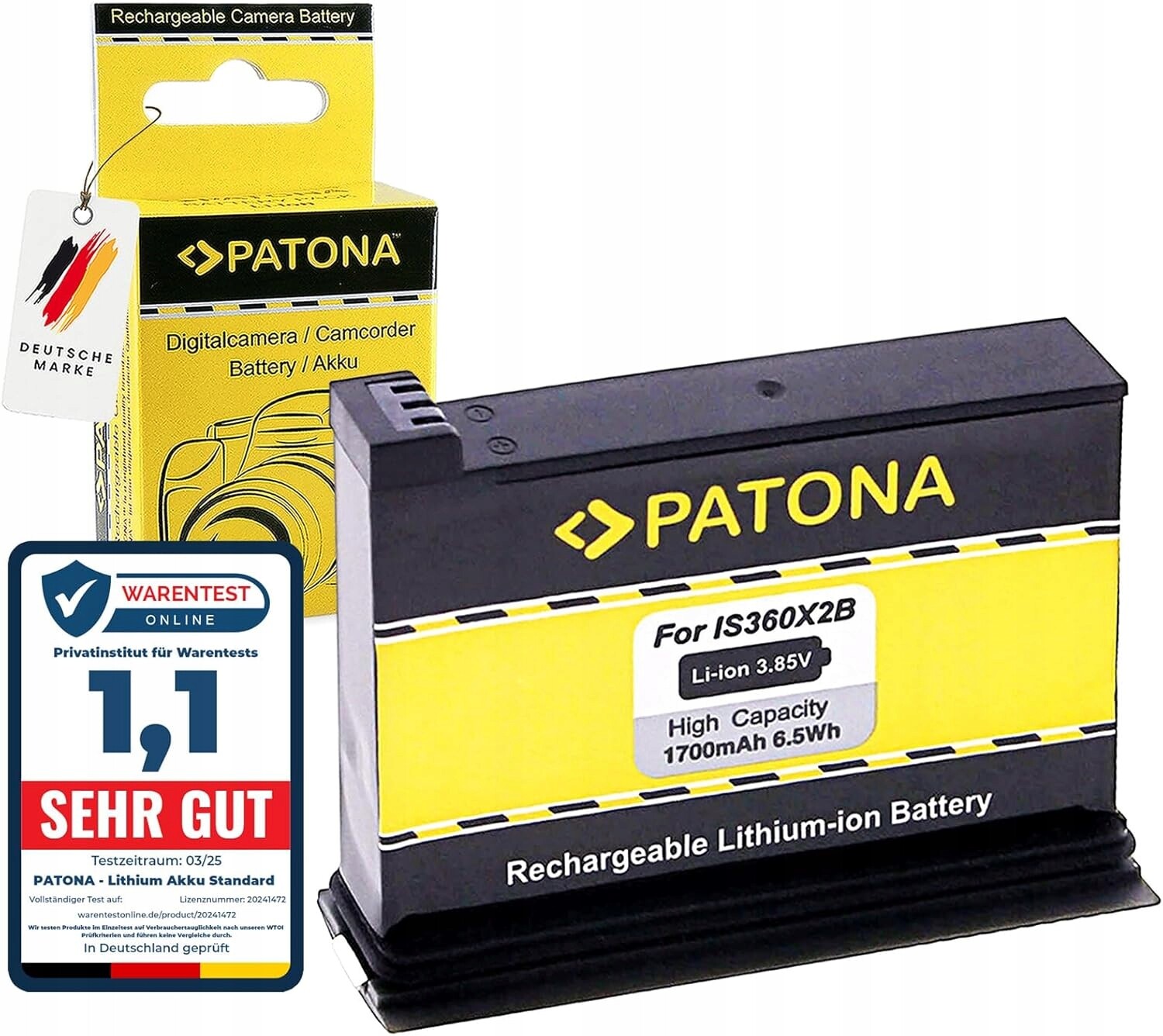 Akumulátor Záložní Baterie Kamery INSTA360 ONEX2 Action Cam Patona 1700 mAh