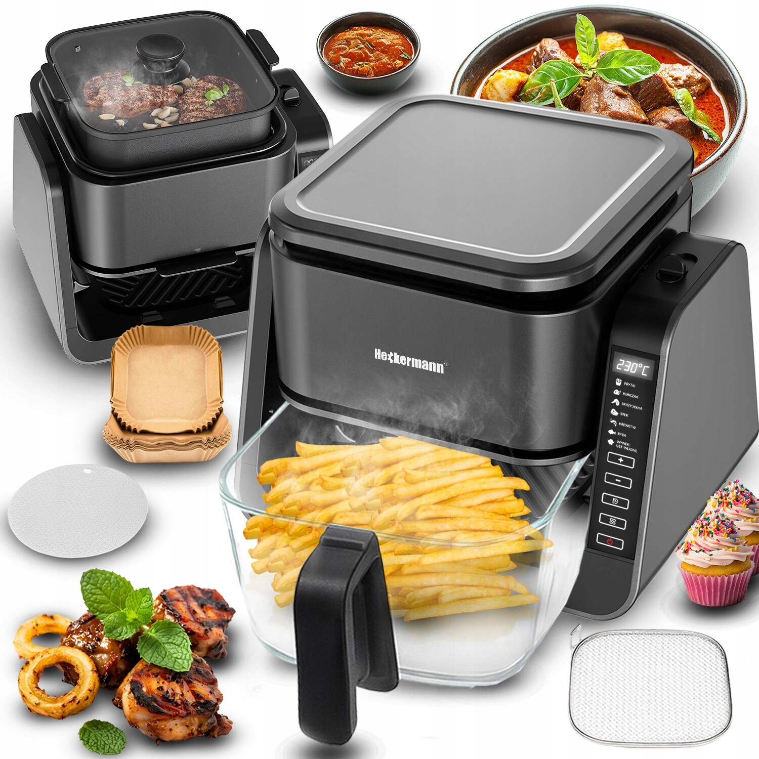 Fritéza Multicooker Bez Tuku Air Fryer S Varnou Deskou 1700 W 4 L