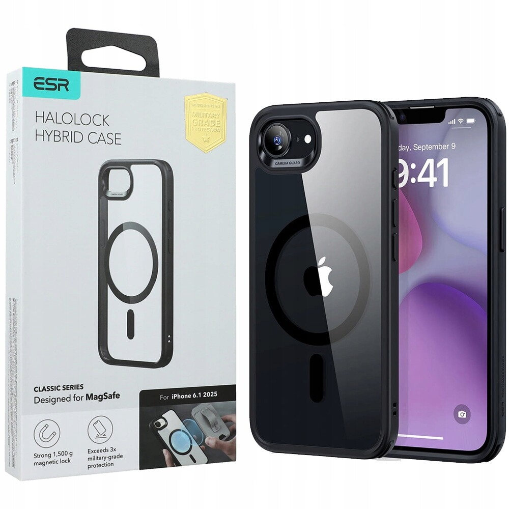 2 x Esr Classic Hybrid HaloLock MagSafe Pouzdro pro Apple iPhone 16E Průhledné
