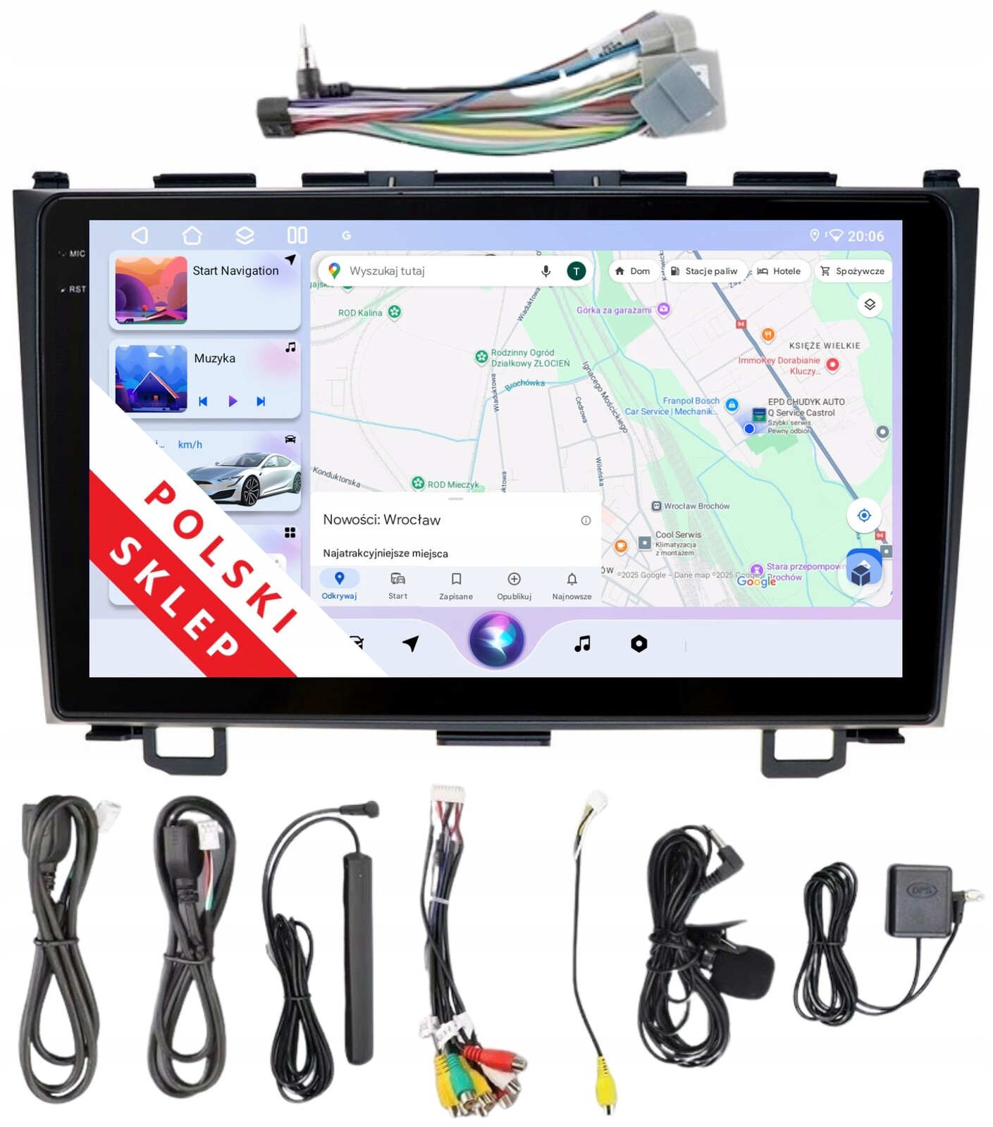 Navigace Rádio 2DIN Android Honda Cr-v Crv 3 III 4/64 Gb Dsp Carplay S662