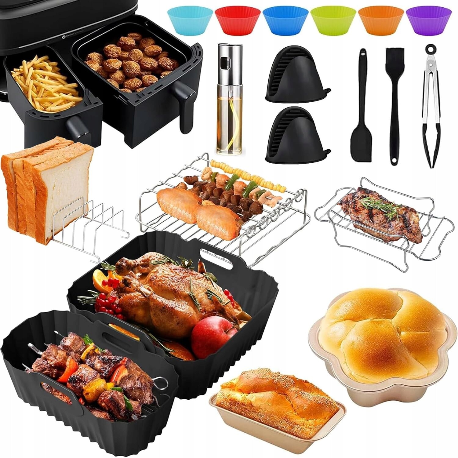 XL Sada Příslušenství Pro Fritézu Air Fryer Philips 3000/5000 – 19 Dílů