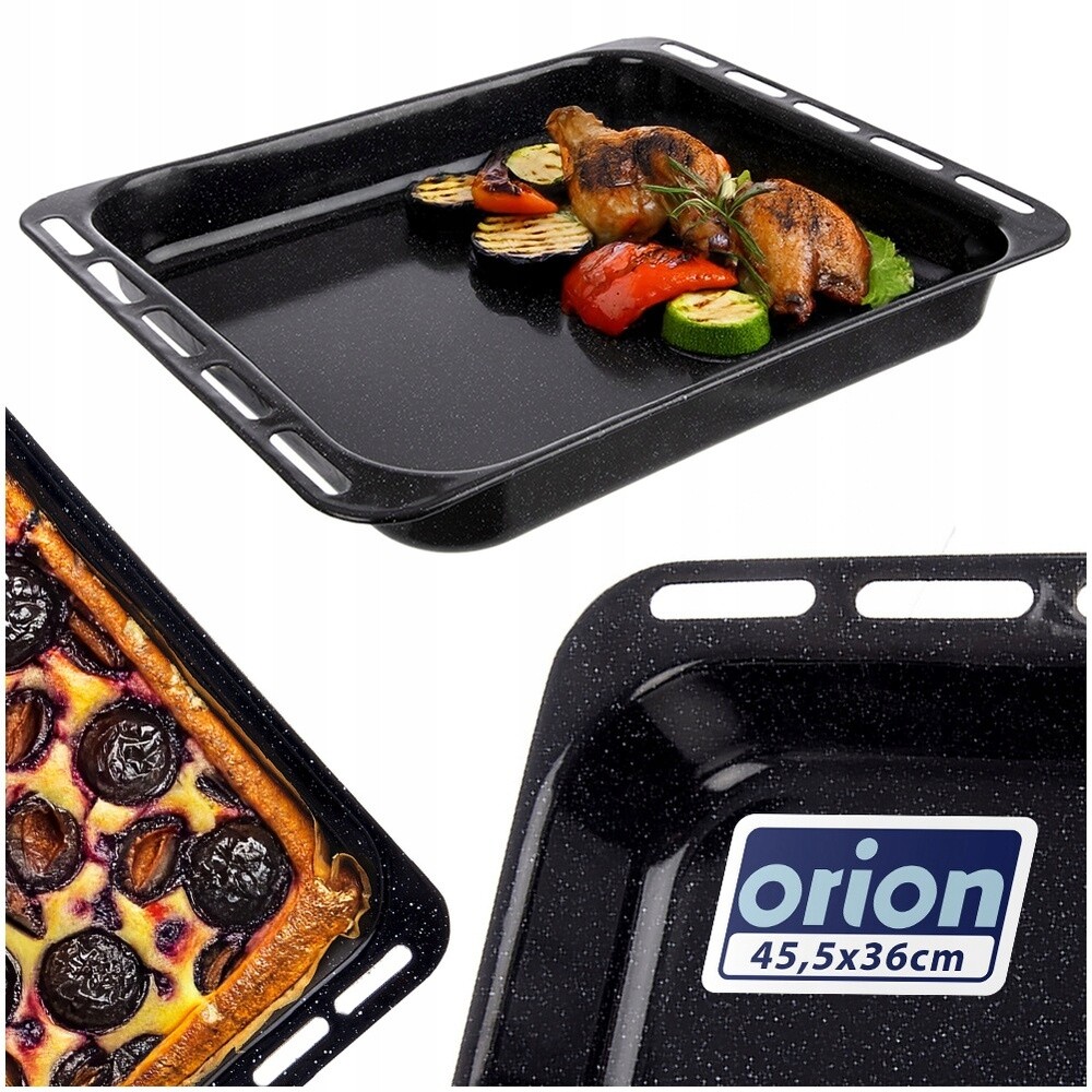 Smaltovaný ocelový plech pro pečení trouby, univerzální, 44,5 x 36 x 5 cm