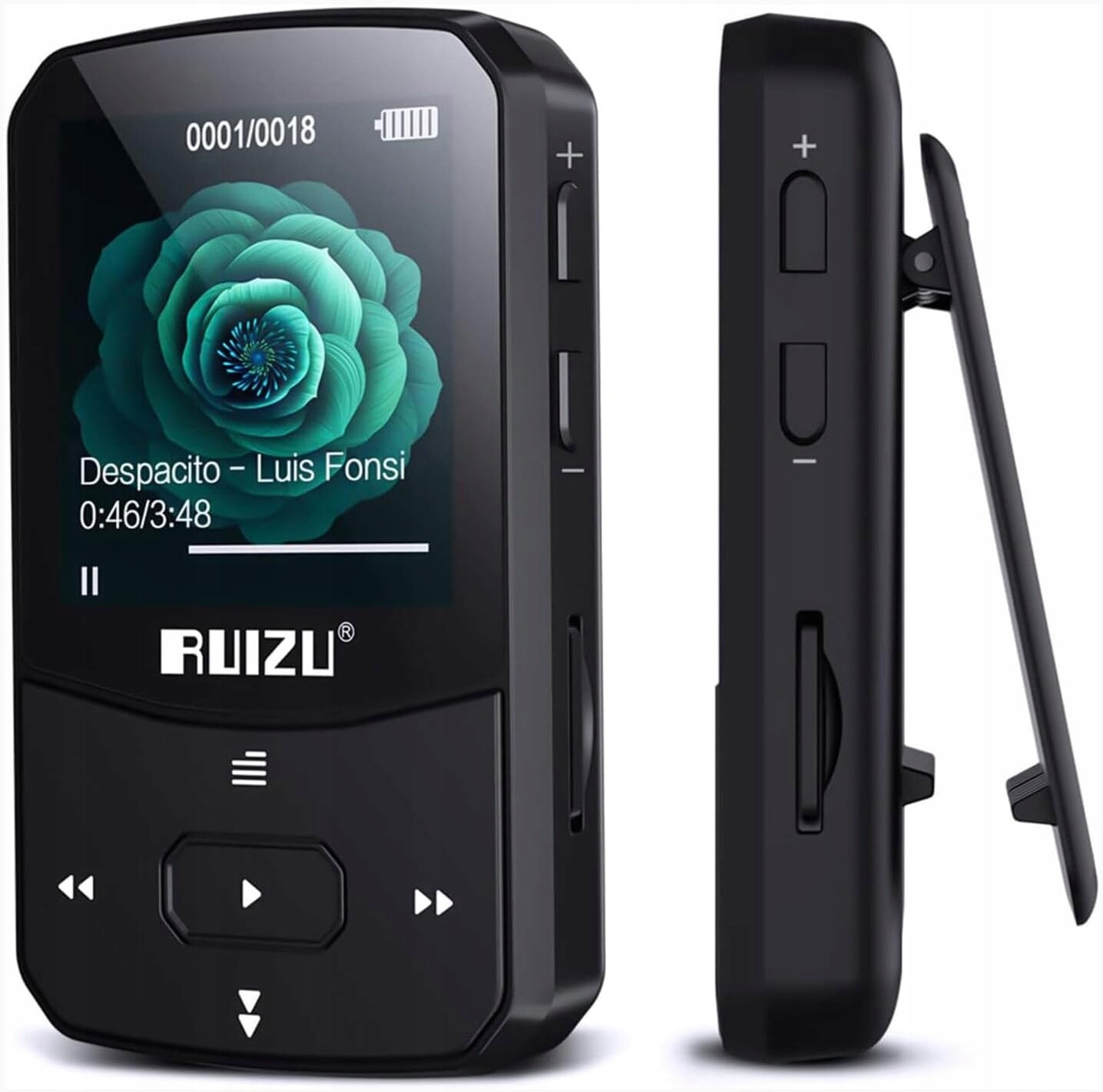 Přehrávač MP3 Bluetooth Přenosný 64GB HiFi Rádio Fm Krokoměr Diktafon