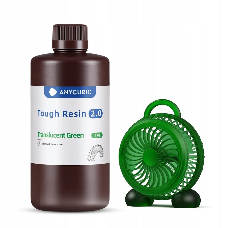 Uv pryskyřice Anycubic Tough 2.0 Green Translucent 1 kg 1 l pro 3D tiskárnu