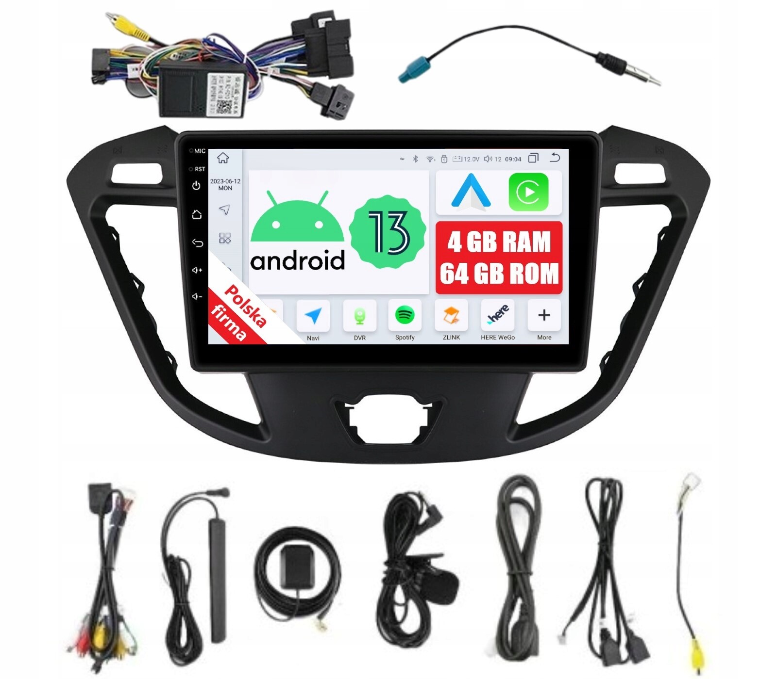 Rádio 2DIN Navigace Android Ford Tourneo Connect 2 II 4 Gb Dsp Carplay Lte