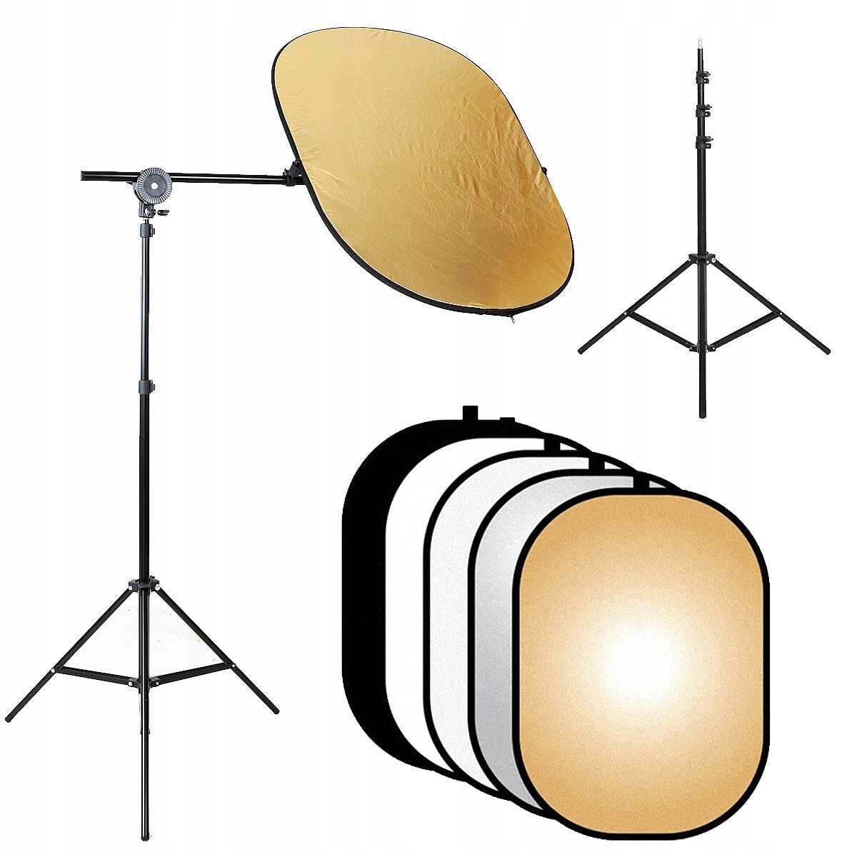 Sada fotografických blendů oválná 60x90 5 barev stativ držák