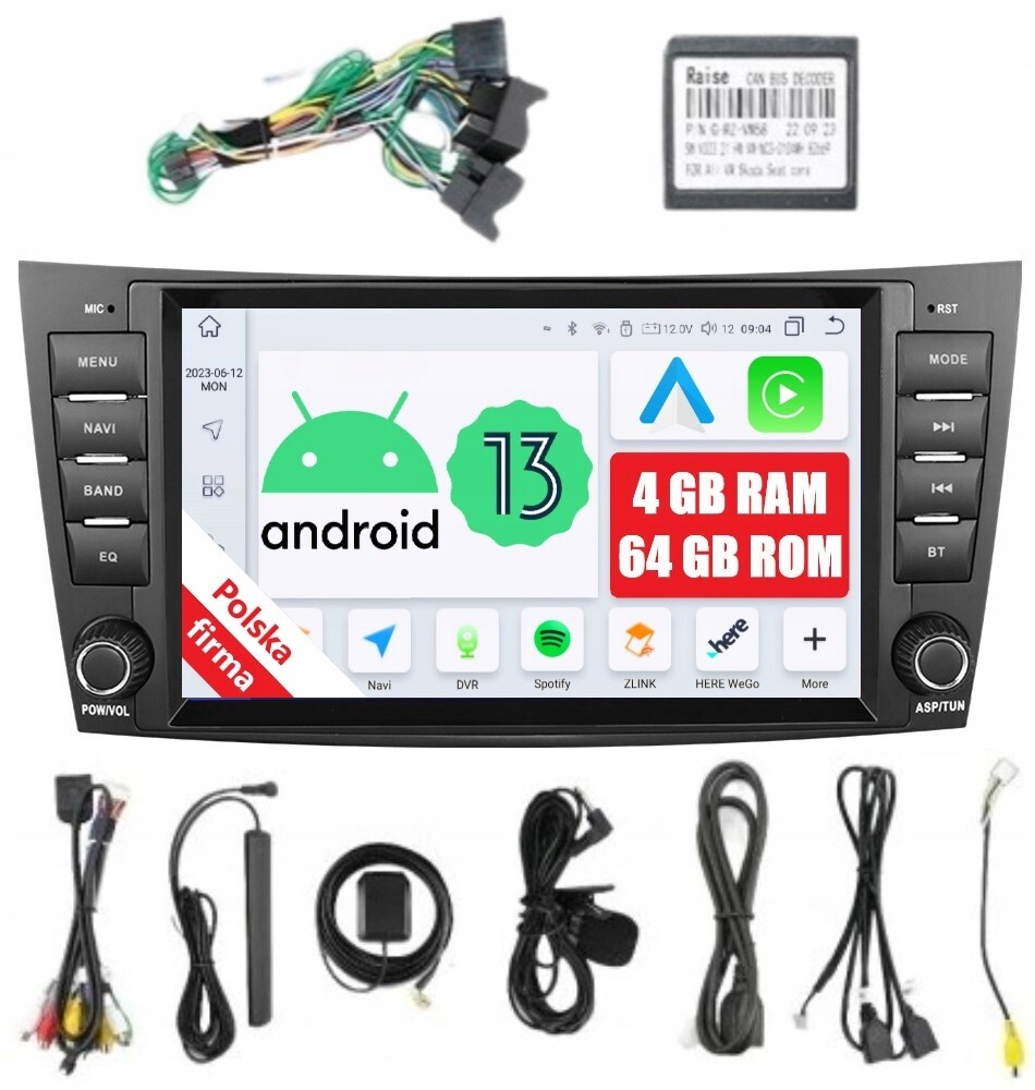 Rádio Navigace Android Mercedes Benz E W211 4 Gb Dsp Carplay Lte