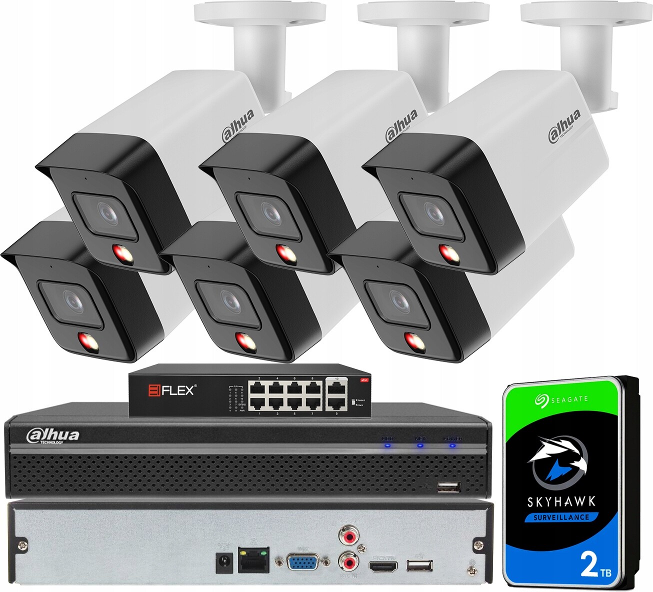 Monitorovací sada Dahua Venkovní 6 kamer 6Mpx IPC-HFW1639TC-A-IL Hdd 2TB