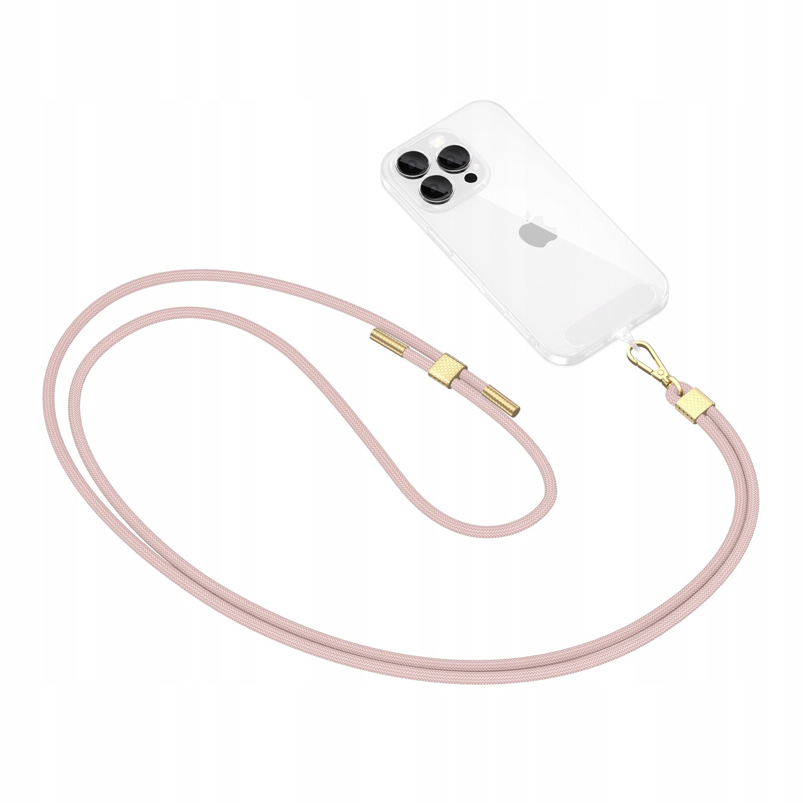 Řemínek Tech-Protect C2S Rope CrossBody Pink -zlatý