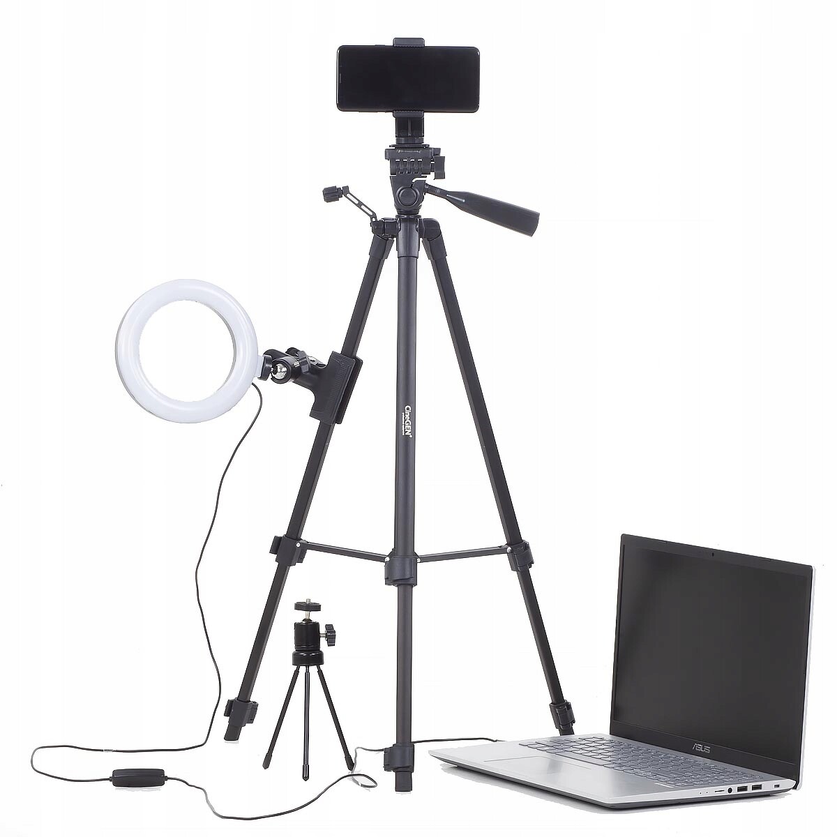 Set 5v1 Foto Video Youtube Stativ Lampa Ring Adaptér Na Smartphone