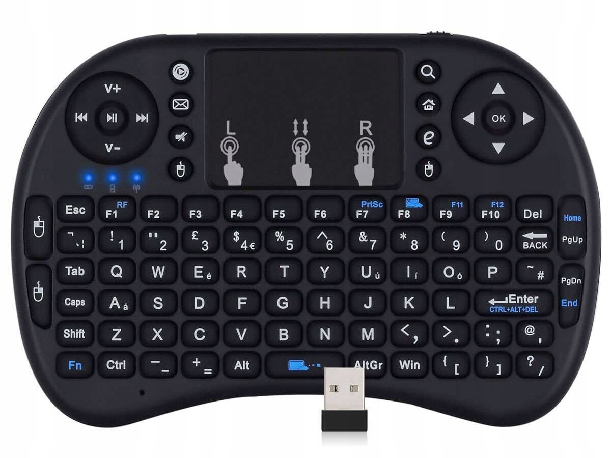 2 x bezdrátová mini klávesnice Alogy podsvícená 3 barvami touchpadu