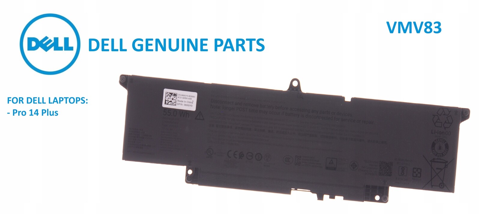 Baterie Dell VMV83 55Wh 11.7V – Originální pro Dell Pro 14 Plus PB14250